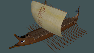 3D Model: Ancient Greek Warship ''BIREME'' by bellacARTa. Click and go to the page where you can download this free 3D object.